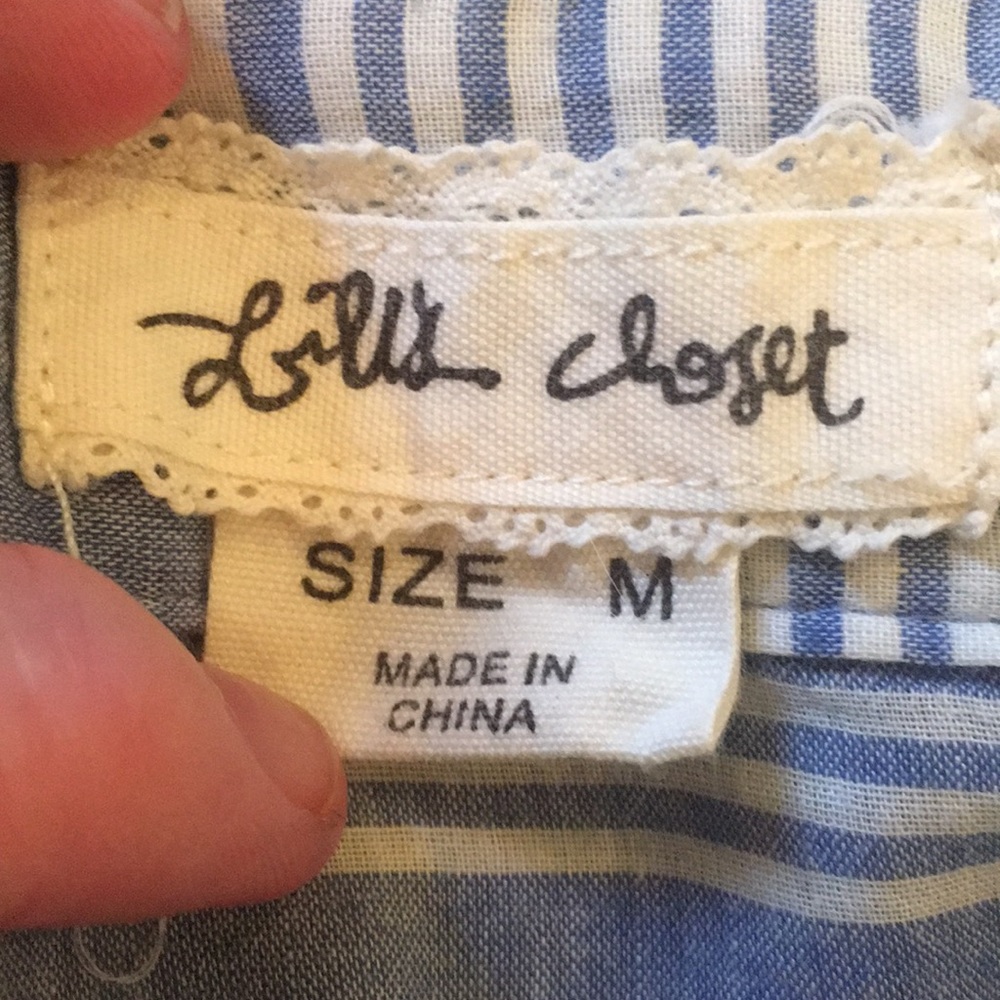 Lilli’s Closet Striped Buttondown Blouse - Picture 11 of 13